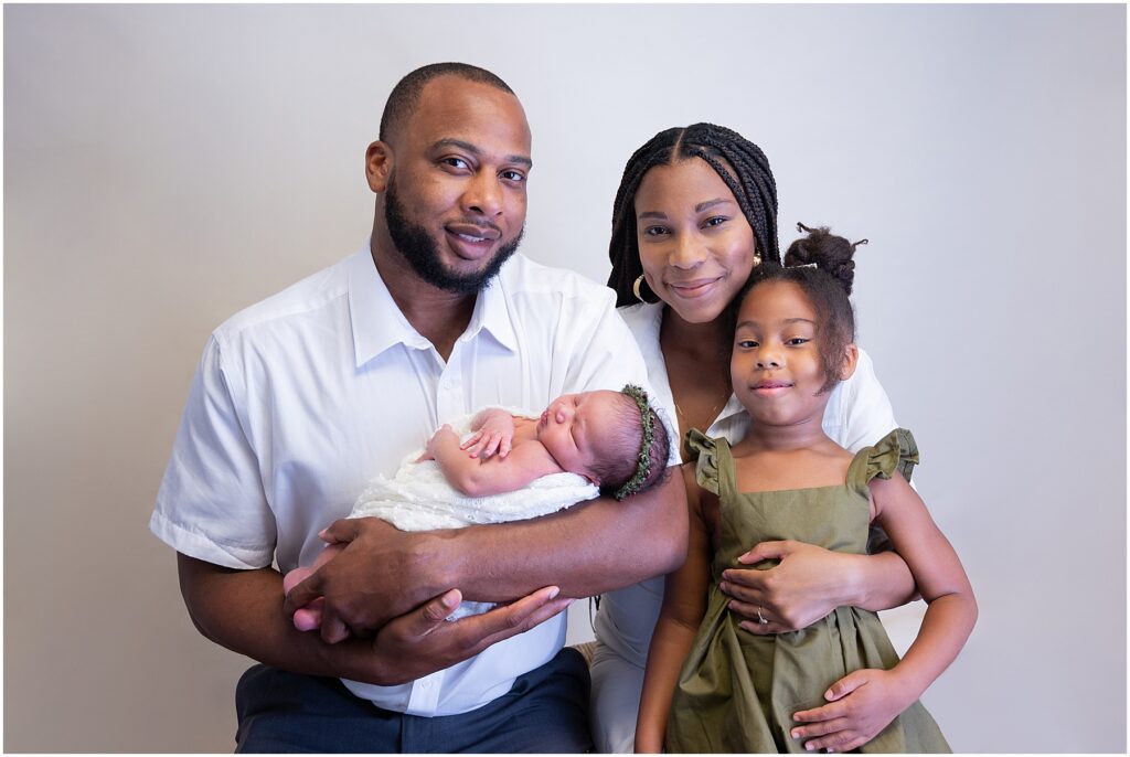 family of four newborn photos